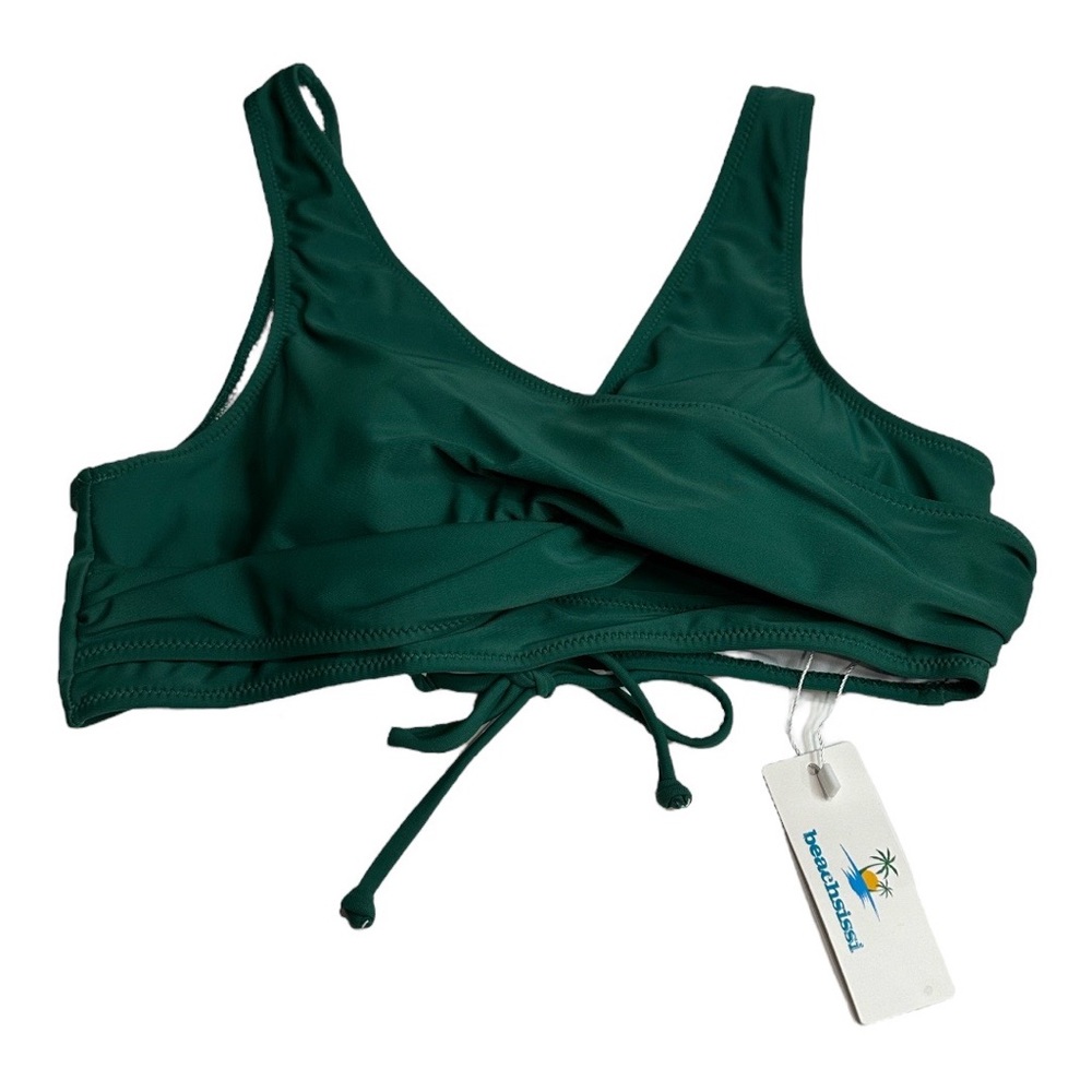 Beachsissi Front Twist Bikini Top Green Size L - Picture 4 of 5